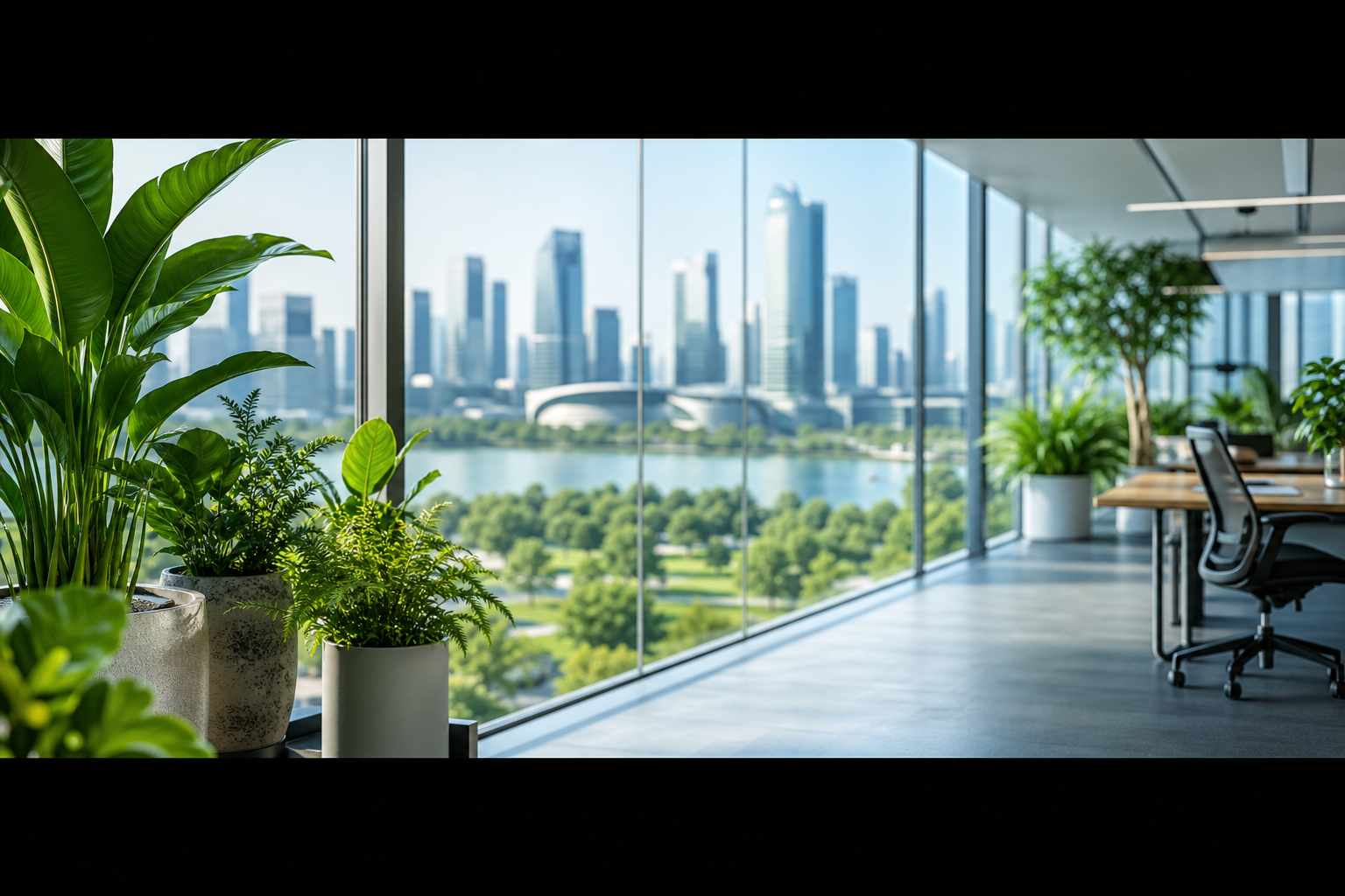 植百汇合肥办公室绿植租摆与商业空间绿植设计场景示意